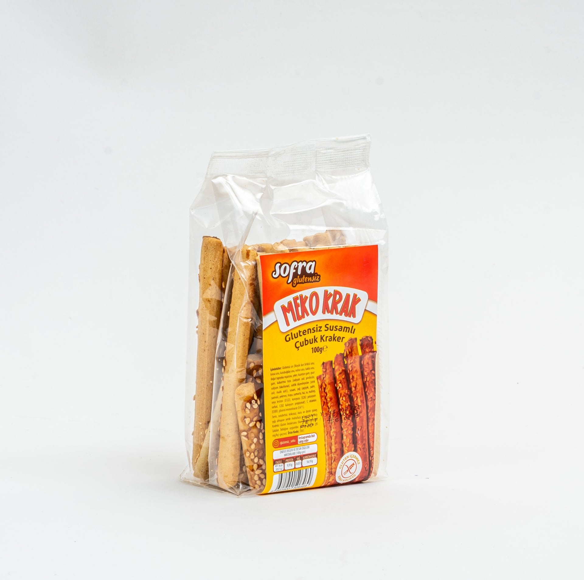 Glutensiz Meko Krak Susamlı Çubuk Kraker