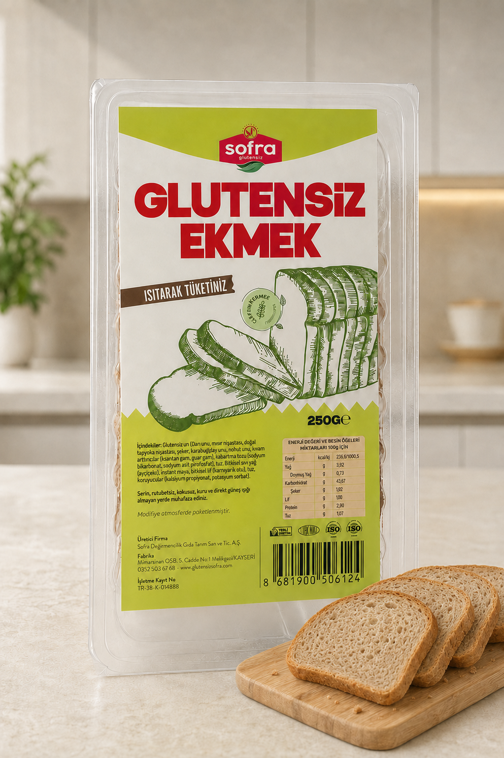 Glutensiz Ekmek 250 Gr