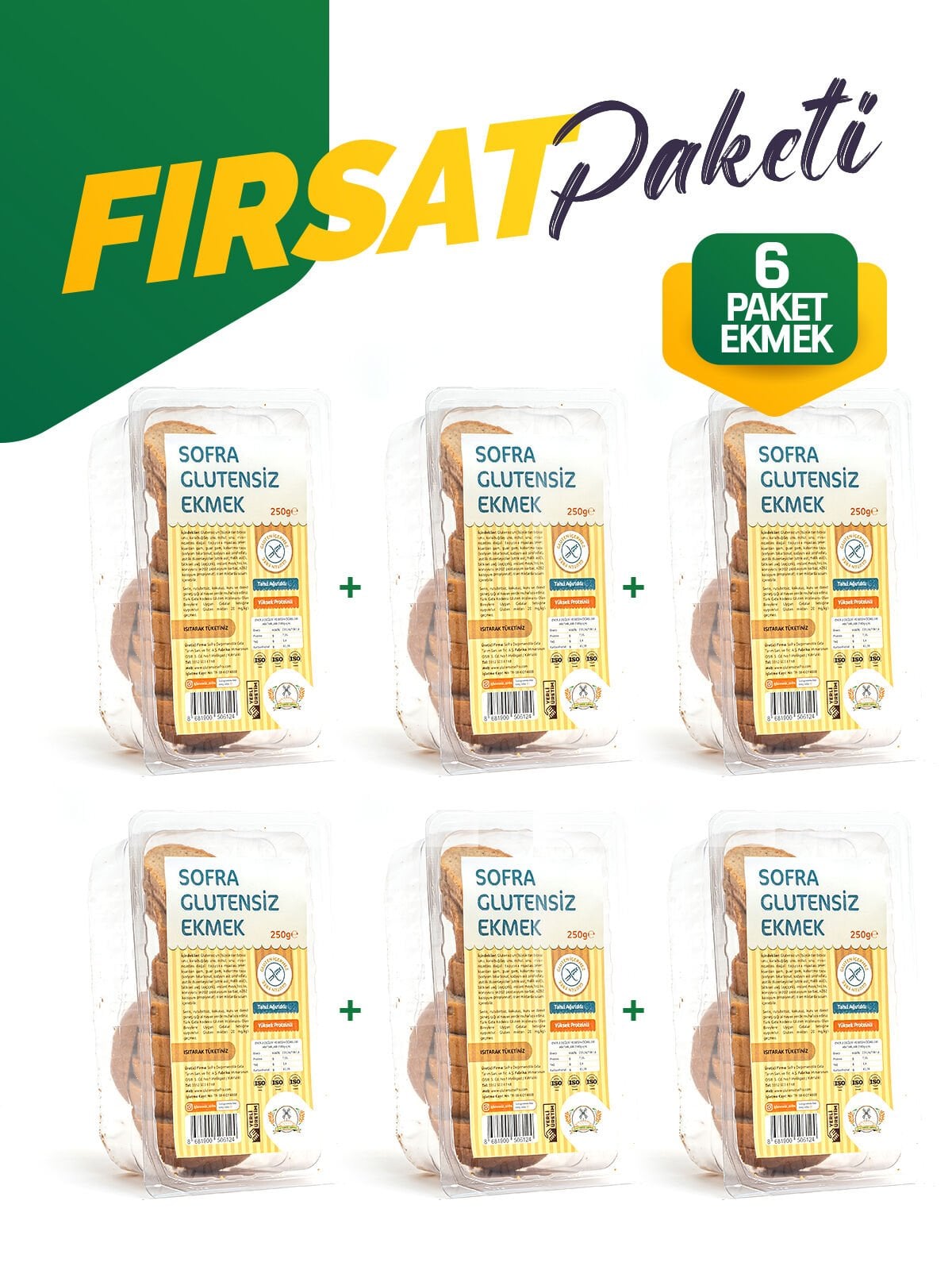 Glutensiz Fırsat Seti Ekmek (6 PAKET)