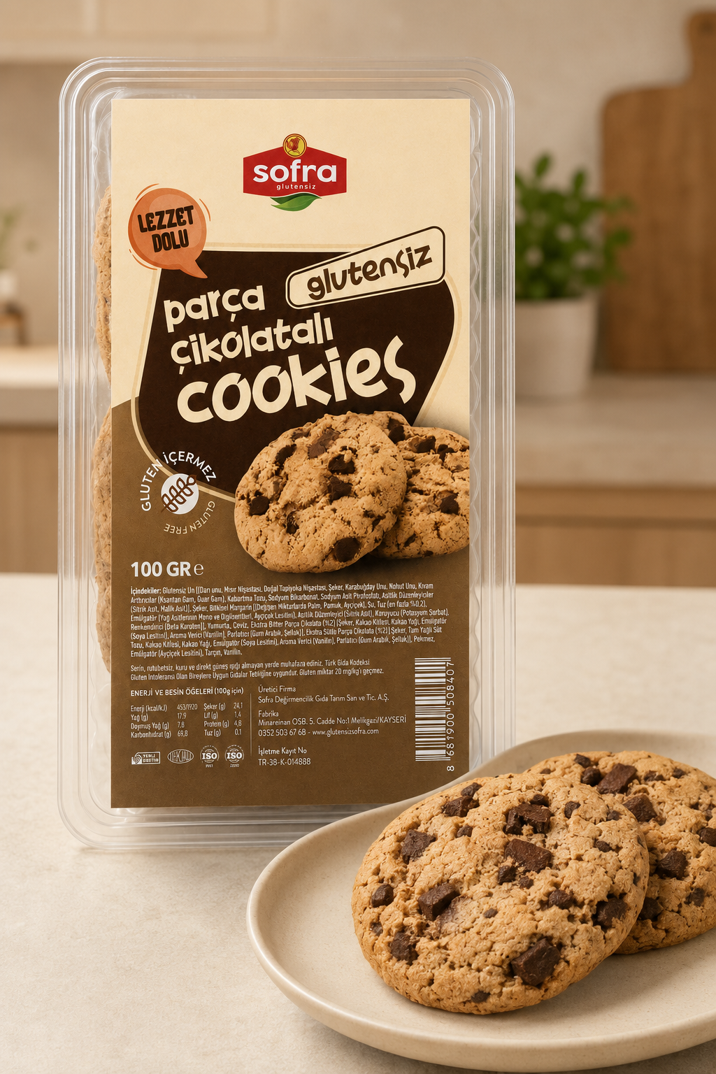 Glutensiz Kurabiye - Parça Çikolatalı Cookies 100 Gr.