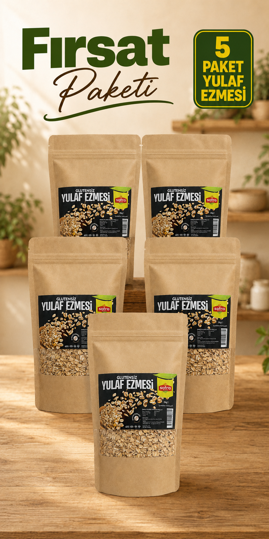 Glutensiz Yulaf Ezmesi 5'li Fırsat Paketi