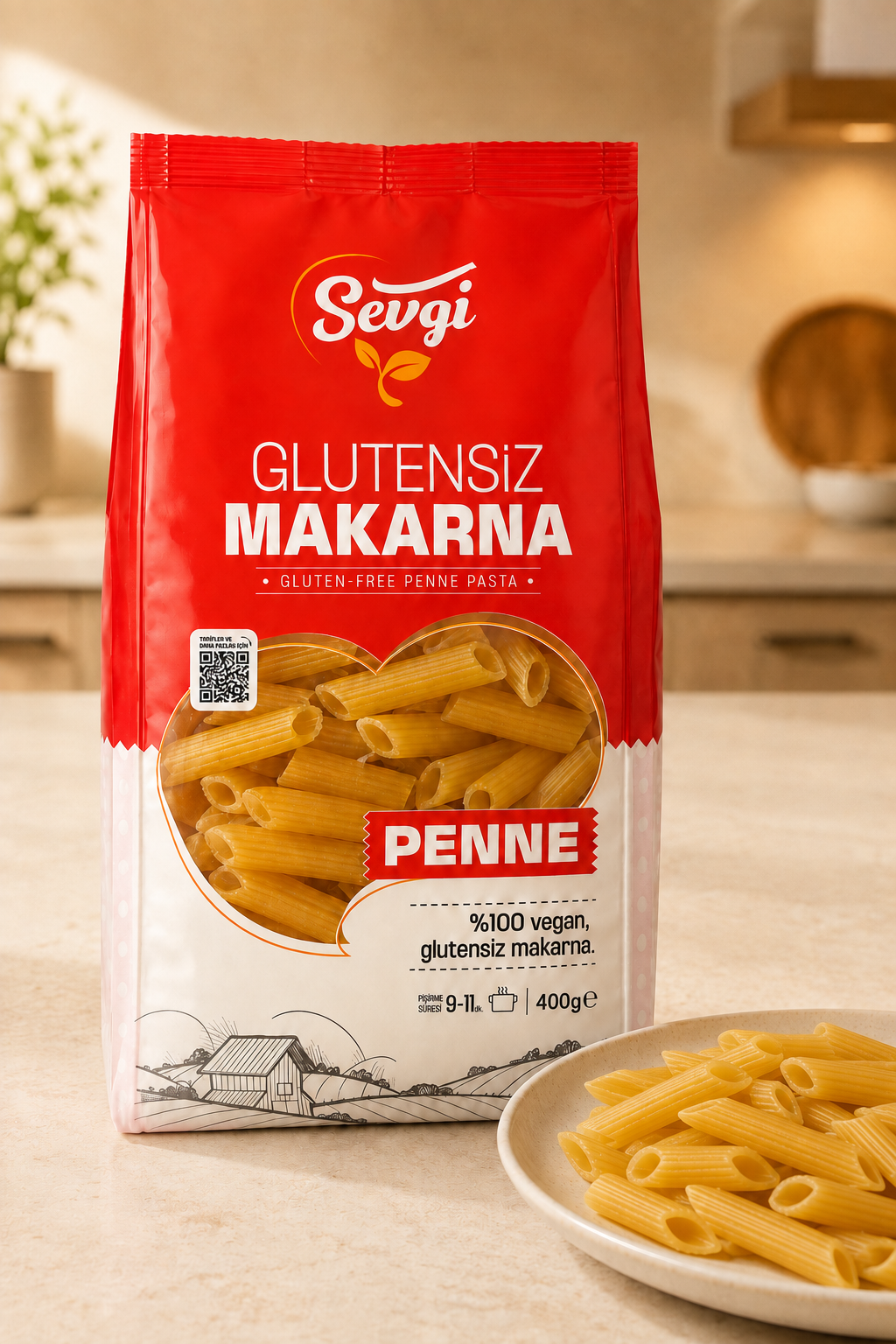 Sevgi Glutensiz Penne - Penne Makarna 400 Gr