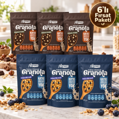 Fitgreen Glutensiz Granola Kakaolu Fındık&Yaban Mersinli Mix 6'Lı Fırsat Paketi