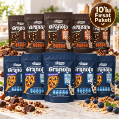Fitgreen Glutensiz Granola Kakaolu Fındık&Yaban Mersinli Mix 10'Lu Fırsat Paketi