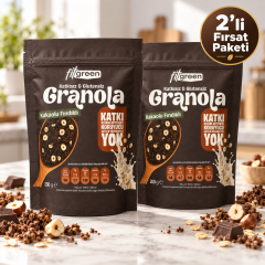 Fitgreen Glutensiz Kakaolu Fındıklı Granola 2'Li Fırsat Paketi