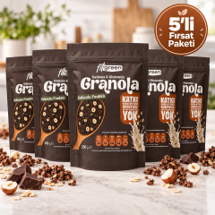 Fitgreen Glutensiz Kakaolu Fındıklı Granola 5'Li Fırsat Paketi