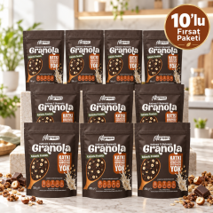 Fitgreen Glutensiz Kakaolu Fındıklı Granola 10'Lu Fırsat Paketi
